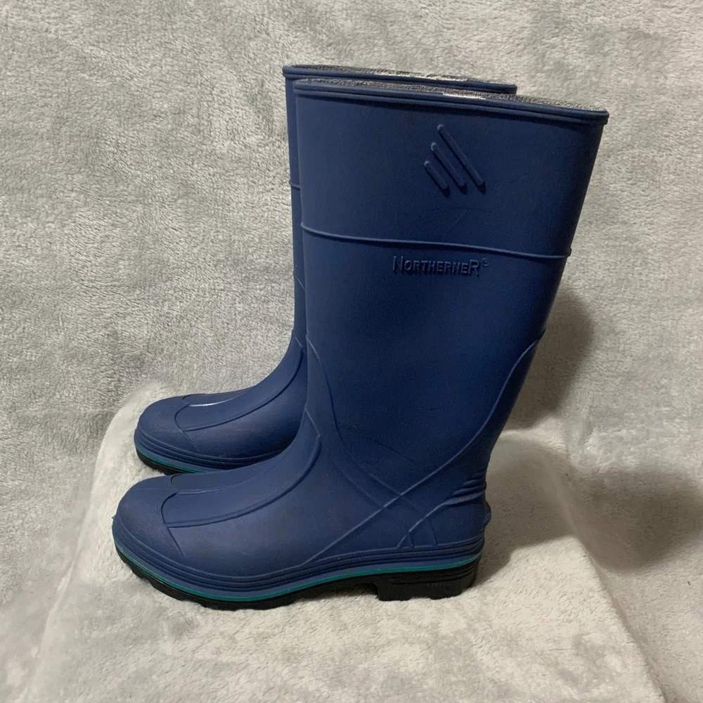 Northerner Rubber Rain Boots Blue‎ USA Made Waterproof Mens 4 Womens 6